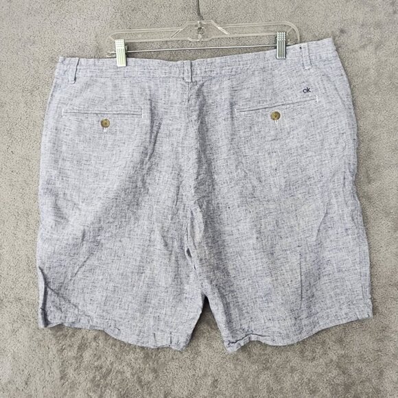 Calvin Klein Mens Linen Blend Drawstring Shorts Size 40  Blue - Picture 2 of 6